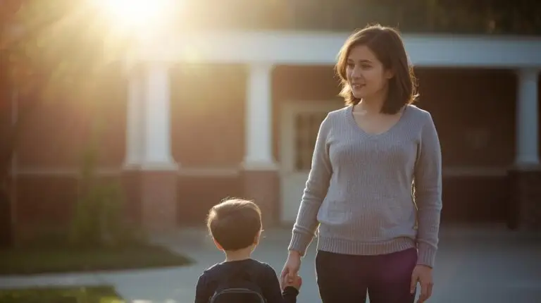 A caring parent and child